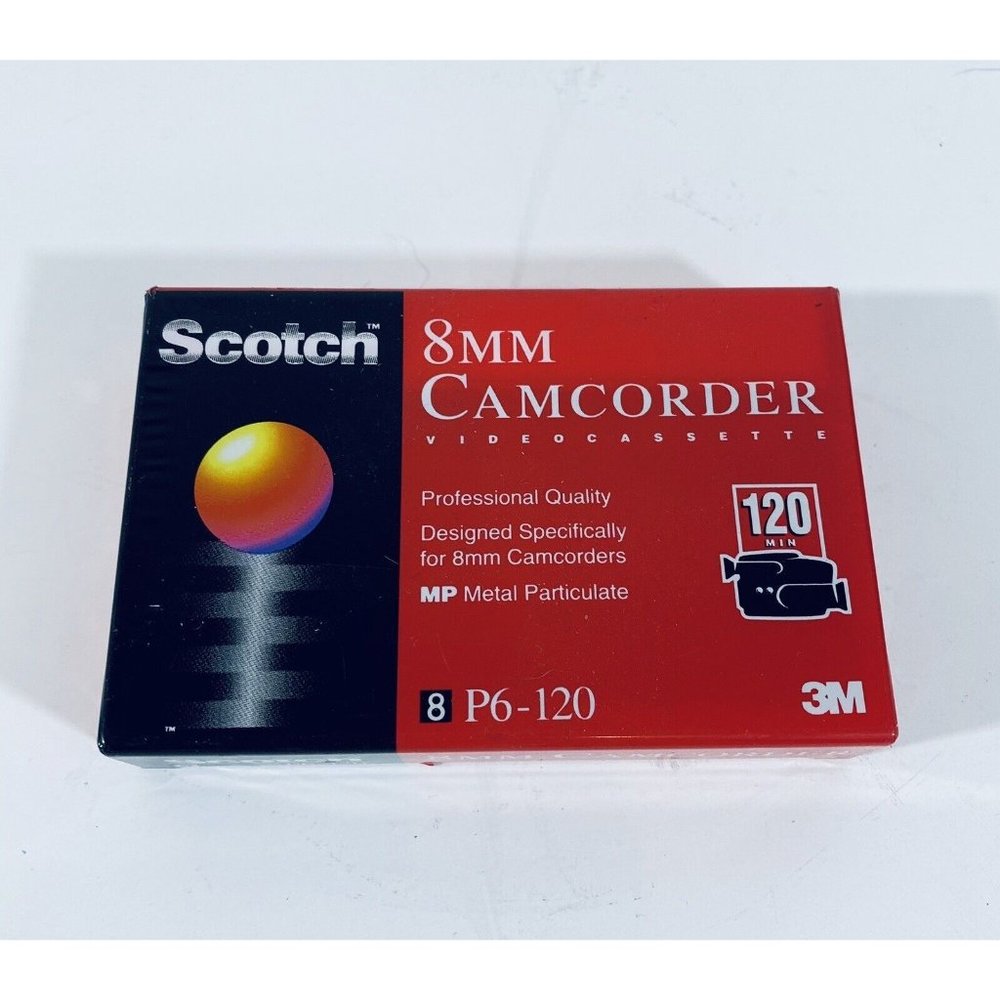 Scotch 8 MM Camcorder Videocassette Tape Sealed P6-120 3M Vidid Color Sharp
